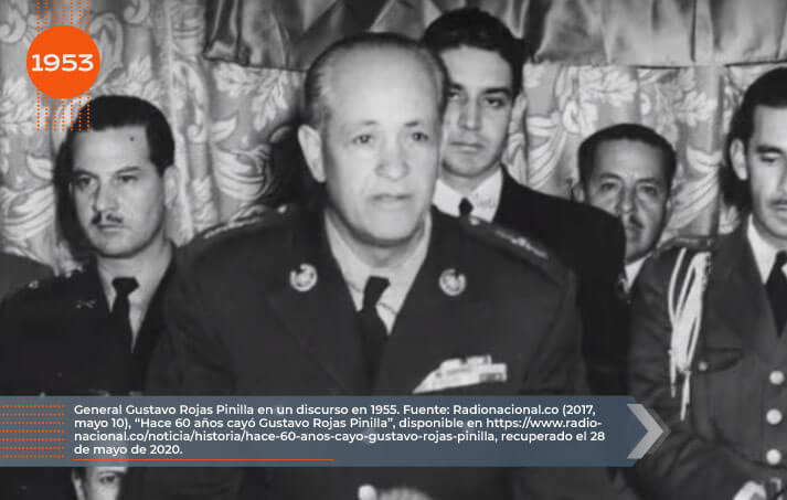 Golpe de Estado del General Gustavo Rojas Pinilla.