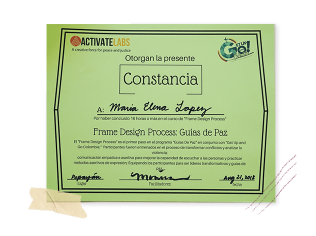 Composición gráfica: Diploma recibido por la Fundación